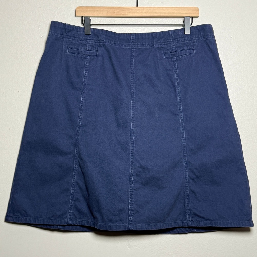 Eddie Bauer Womens Skirt 18 Blue Cotton Preppy Academia Outdoors Hiking Gilmore